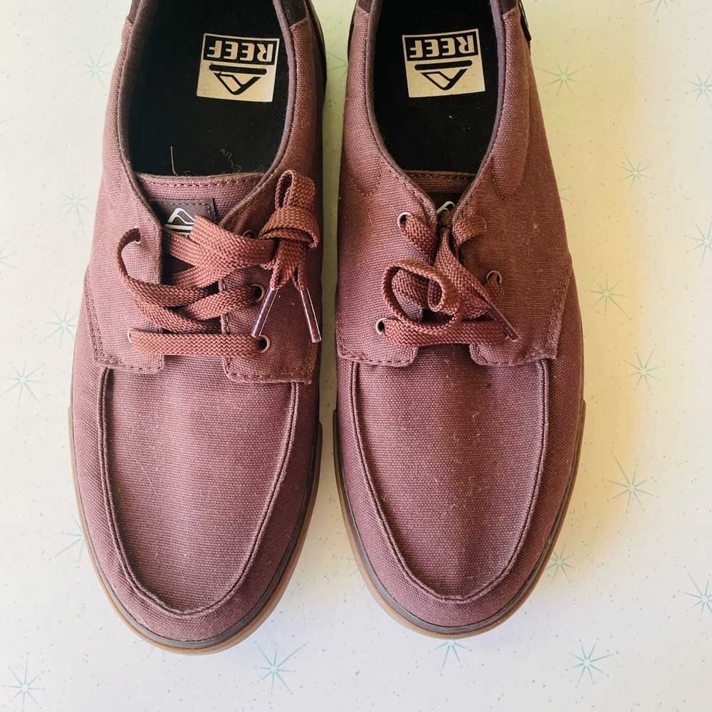 REEF men’s skater surfer brown canvas tennis shoes sneakers size 9.5 dudes